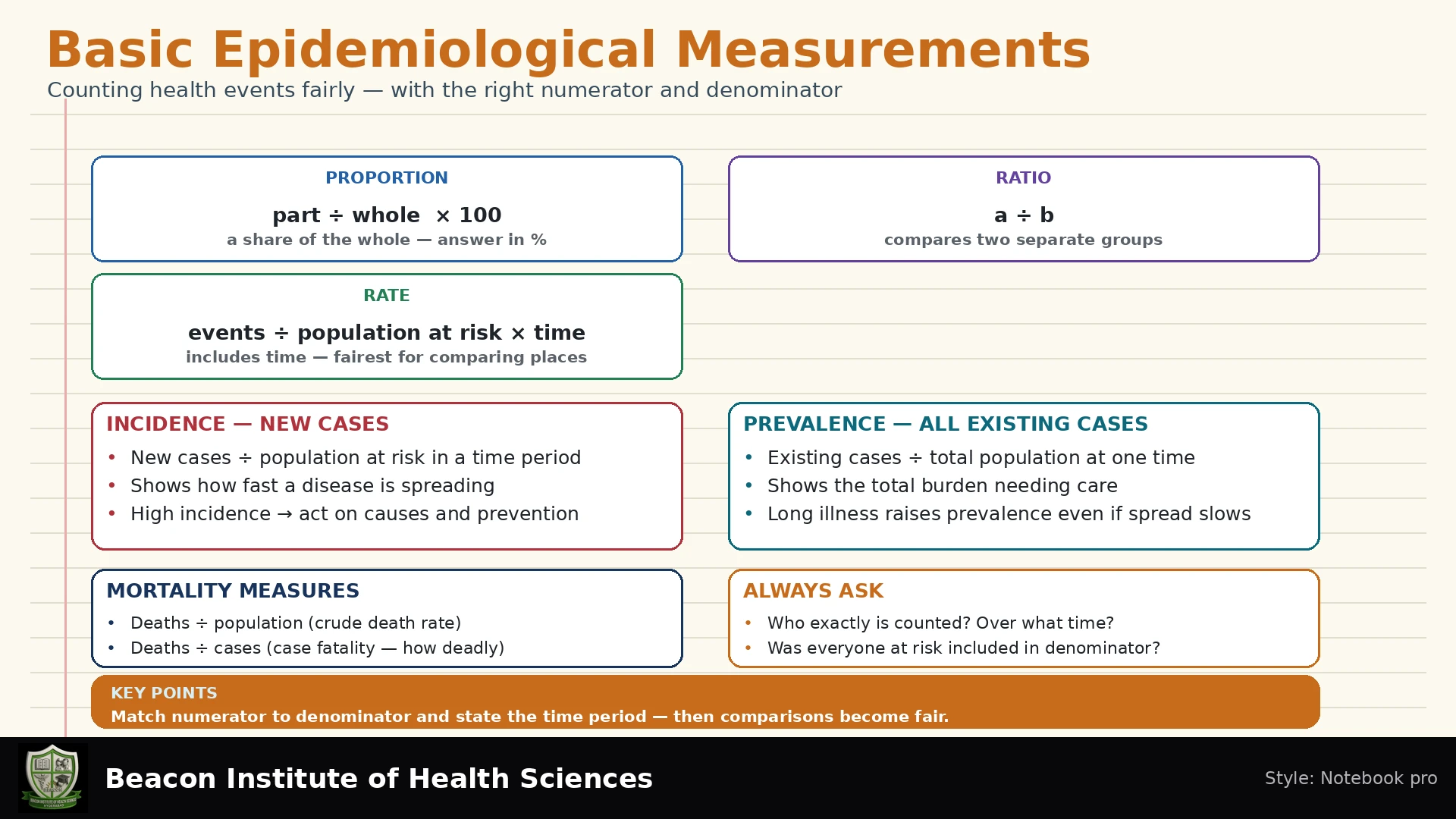 Basic Epidemiological Measurements Infographic