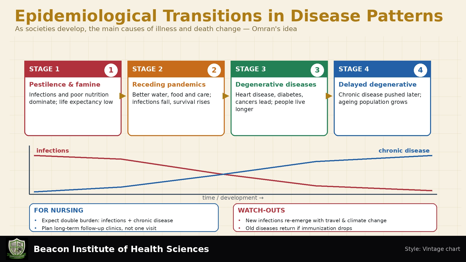 Epidemiological Transitions in Disease Patterns Infographic