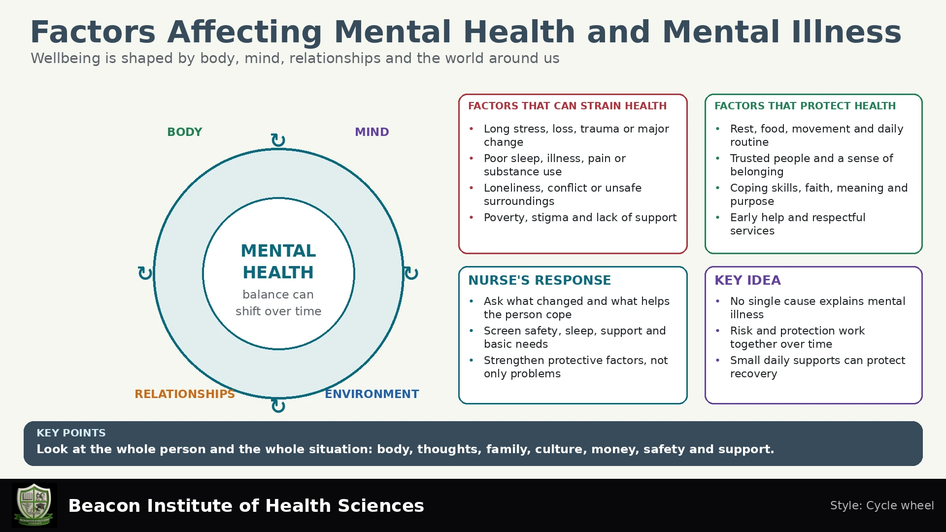Factors Affecting Mental Health and Mental Illness Infographic