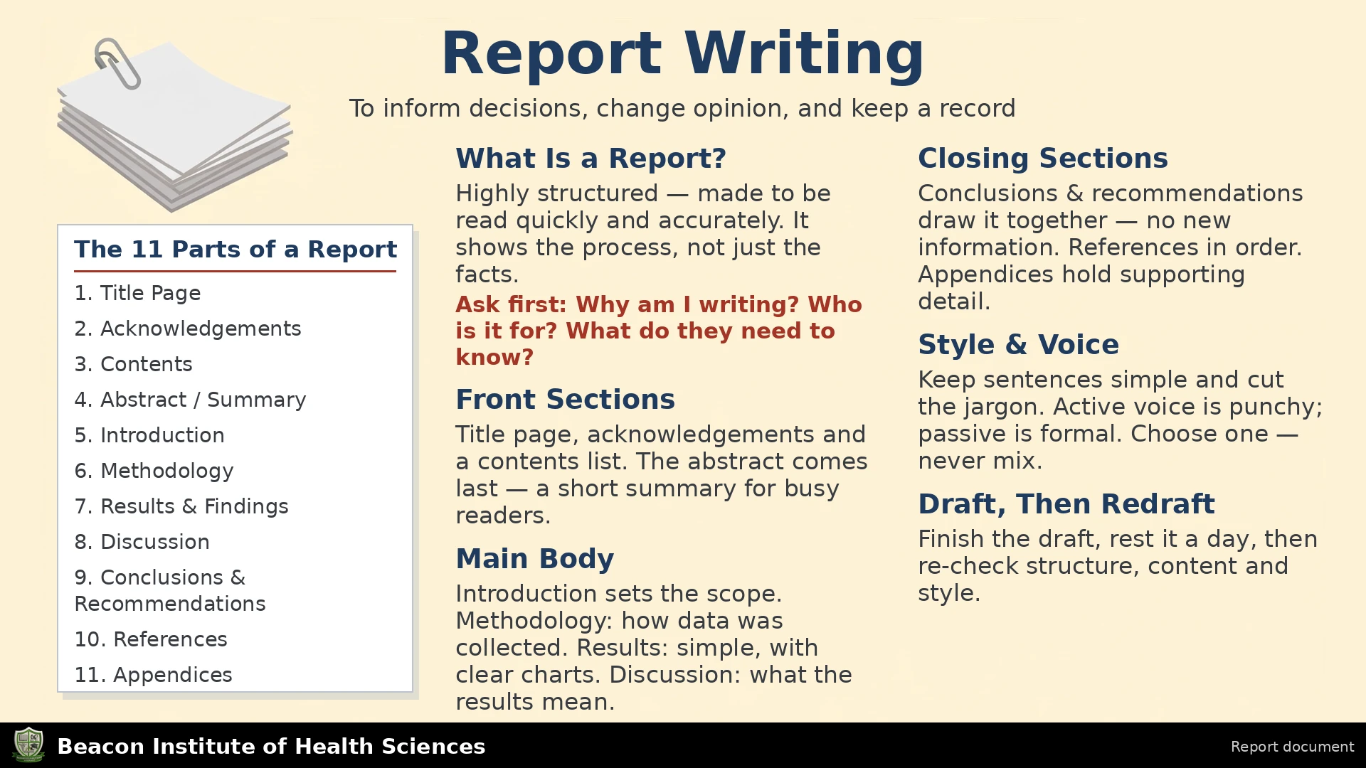 Report Writing Infographic