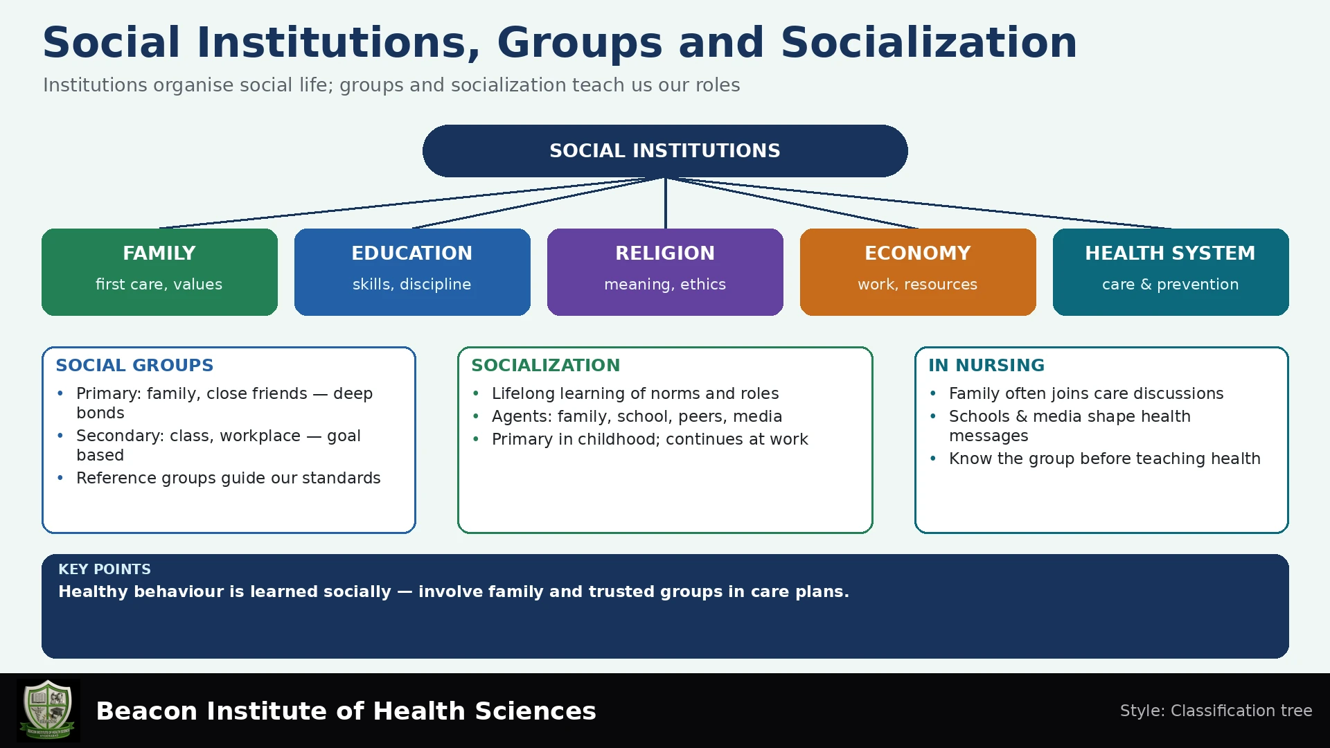 Social Institutions, Groups and Socialization Infographic