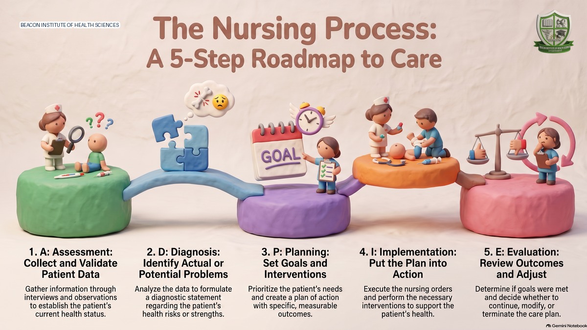 Nursing Process: Steps, Assessment, Diagnosis, Planning and Evaluation