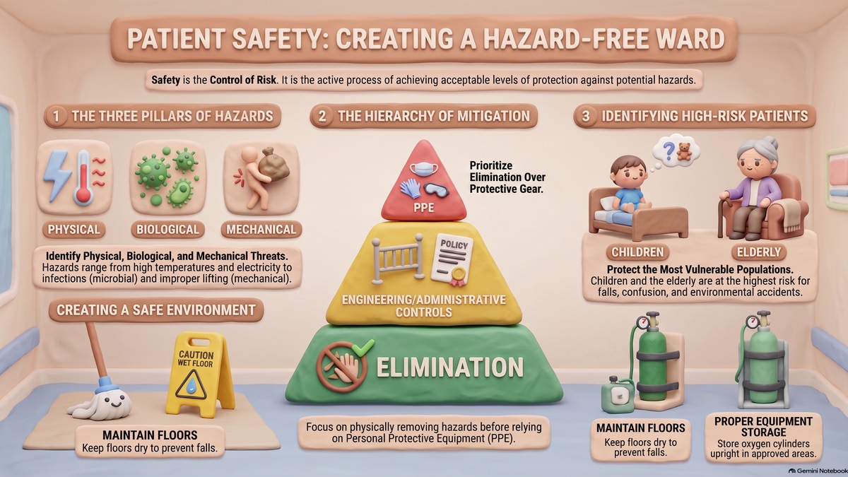 Infographic showing Patient safter and risk management in healthcare system for nurses